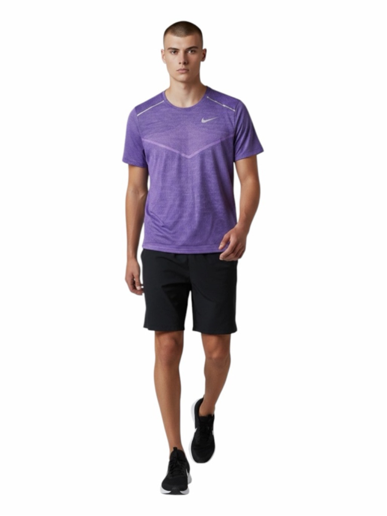 Nike Dri-Fit Running Shirt Mens Large Purple Short Sleeve Performance Tee
